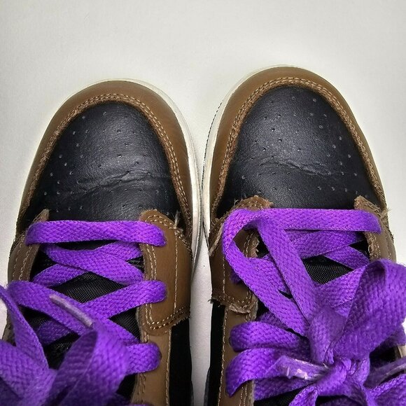 Nike Air Jordan 1 Mid GS Shoes Mocha Brown / Purple DQ8423-215 Size 5Y / 6.5W - Picture 8 of 10